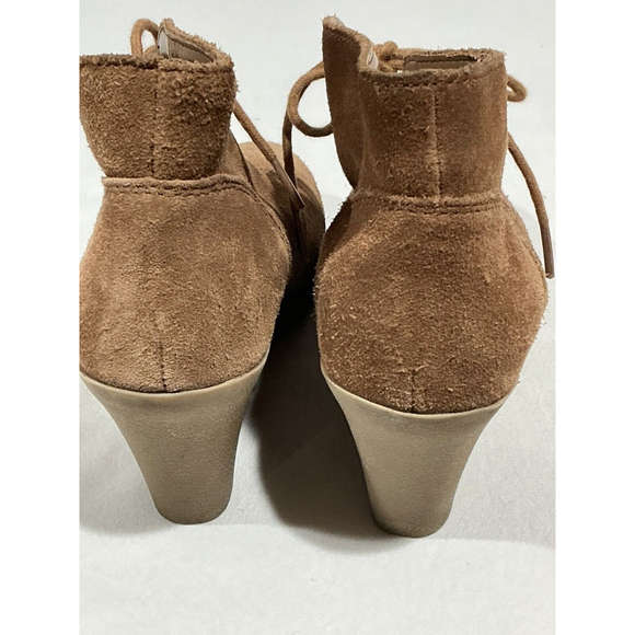 Womans White Mountain Icon Brown Suede 7m Laceup Wedge Shoe Bootie - Picture 5 of 9
